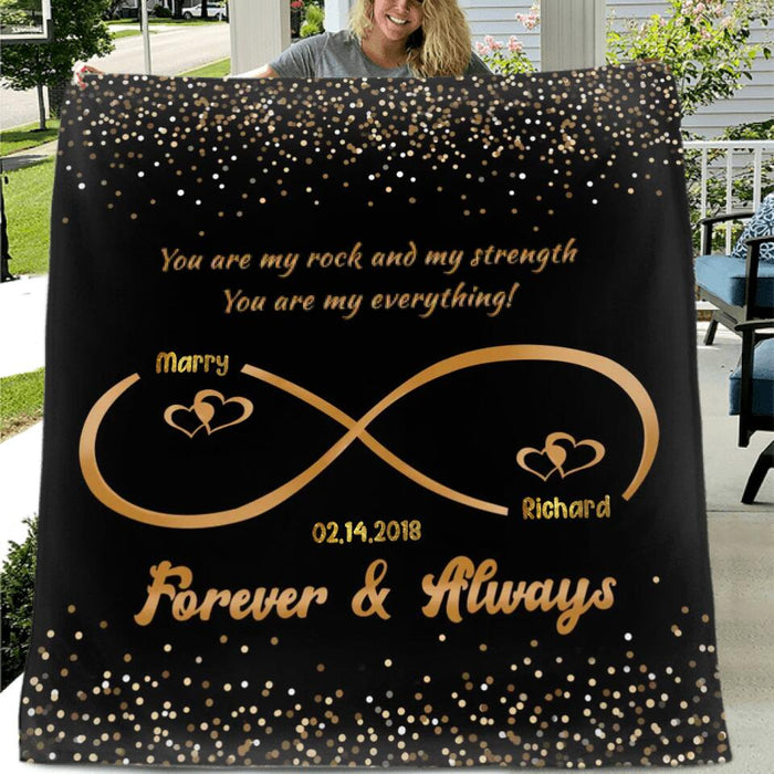 Custom Personalized Couple Fleece/Quilt Blanket - Gift for Husband and Wife, Couple