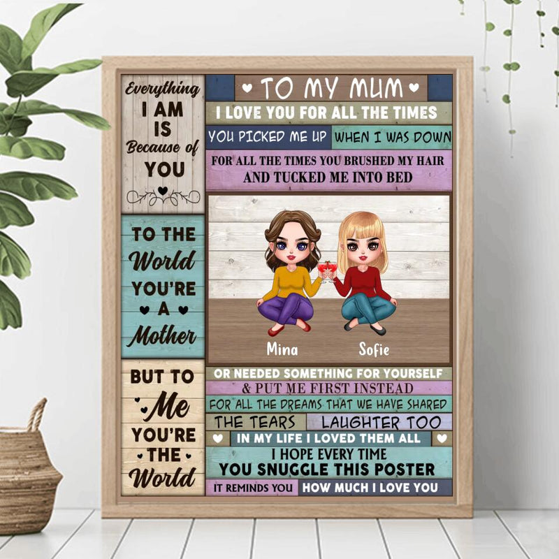 Personalized Mom & Daughter Vertical Poster - Mother's Day Gift Idea From Daughter - To My Mum I Love You For All The Times