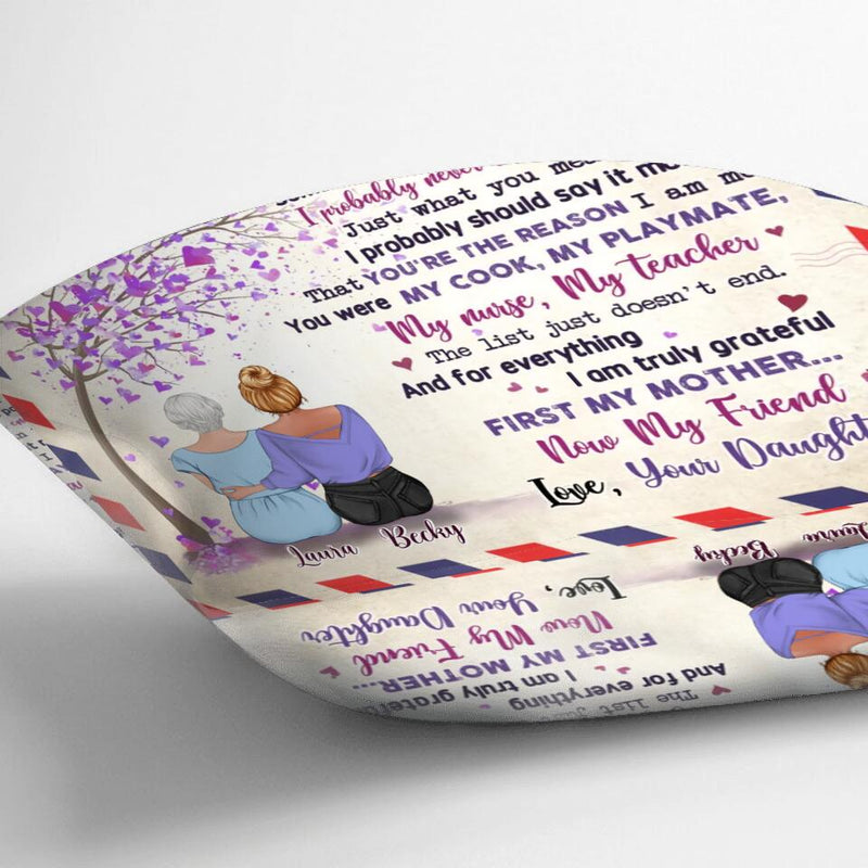 Personalized To My Mother Pillow Cover - Gift Idea For Mother's Day From Daughter - I Am Truly Grateful First My Mother Now My Friend