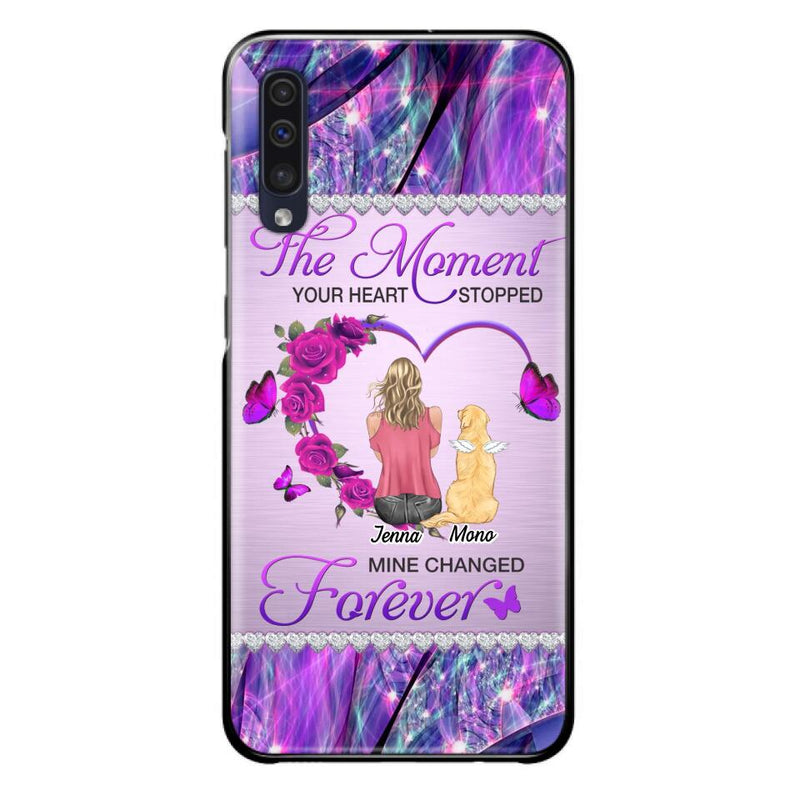 Custom Personalized Memorial Dog Mom iPhone/Samsung Phone Case - Memorial/ Mother's Day Gift Idea For Dog Mom - The Moment Your Heart Stopped Mine Changed Forever