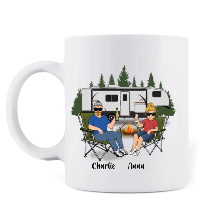 Custom Personalized Dad & Daughter Mug - Gift Idea For Father's Day - Great Dads Go Camping With Daughters