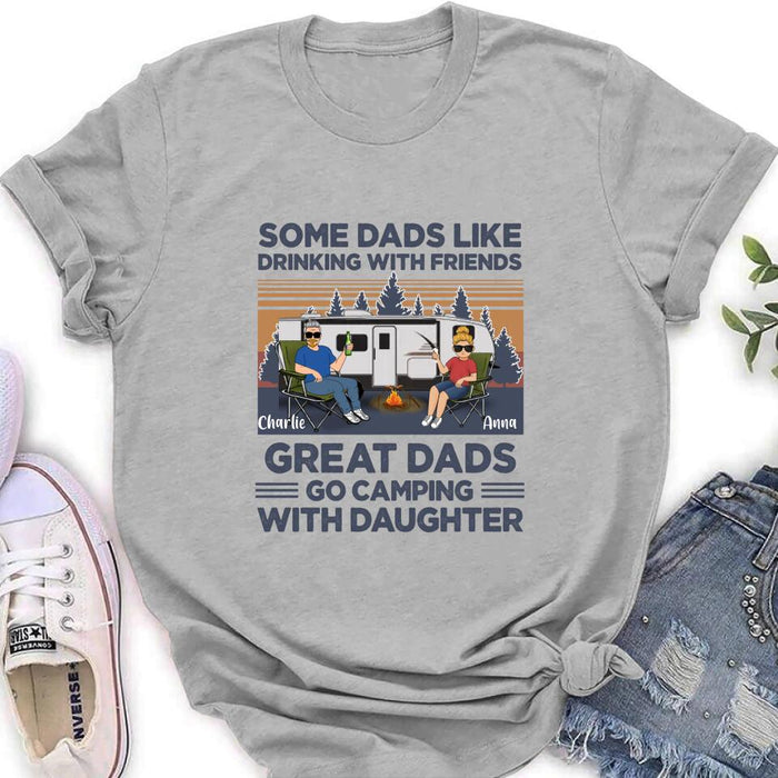 Custom Personalized Dad & Daughter Shirt/Long sleeve/Sweatshirt/Hoodie - Gift Idea For Father's Day - Great Dads Go Camping With Daughter