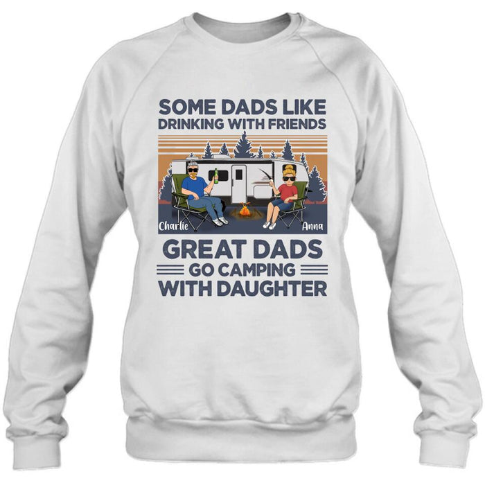 Custom Personalized Dad & Daughter Shirt/Long sleeve/Sweatshirt/Hoodie - Gift Idea For Father's Day - Great Dads Go Camping With Daughter