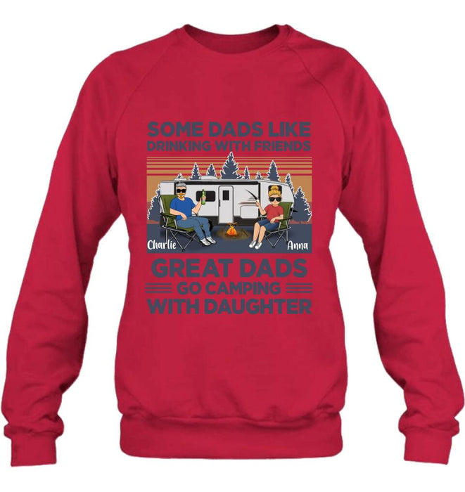 Custom Personalized Dad & Daughter Shirt/Long sleeve/Sweatshirt/Hoodie - Gift Idea For Father's Day - Great Dads Go Camping With Daughter