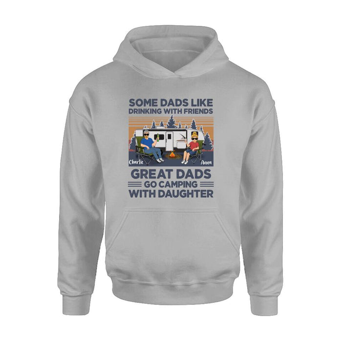 Custom Personalized Dad & Daughter Shirt/Long sleeve/Sweatshirt/Hoodie - Gift Idea For Father's Day - Great Dads Go Camping With Daughter