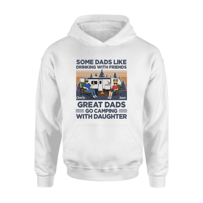 Custom Personalized Dad & Daughter Shirt/Long sleeve/Sweatshirt/Hoodie - Gift Idea For Father's Day - Great Dads Go Camping With Daughter