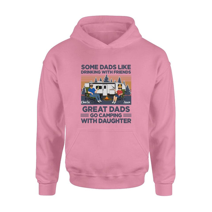 Custom Personalized Dad & Daughter Shirt/Long sleeve/Sweatshirt/Hoodie - Gift Idea For Father's Day - Great Dads Go Camping With Daughter