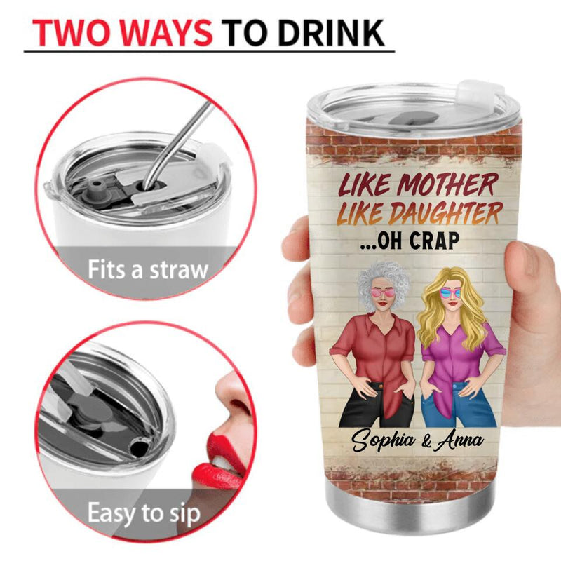 Personalized Mother & Daughter Tumbler - Mother's Day Gift Idea - I Get My Attitude From My Freakin' Awesome Mom