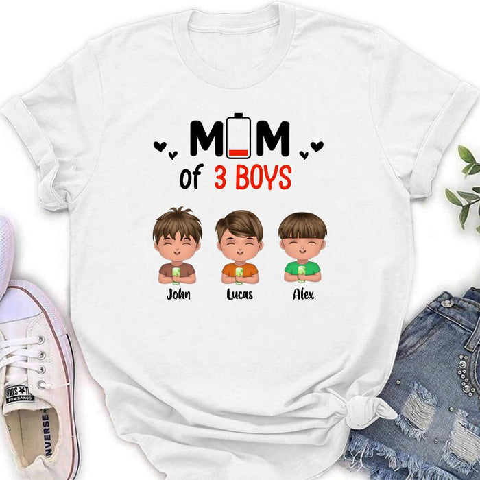 Personalized Mom Of Children T-Shirt/Long Sleeve/Sweatshirt/Hoodie - Up to 3 Children - Gift Idea For Mother's Day/Father's Day
