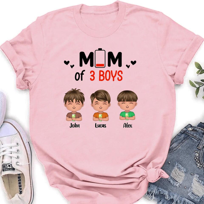 Personalized Mom Of Children T-Shirt/Long Sleeve/Sweatshirt/Hoodie - Up to 3 Children - Gift Idea For Mother's Day/Father's Day