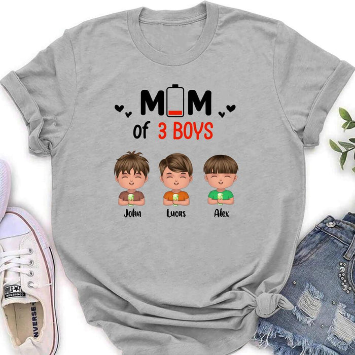 Personalized Mom Of Children T-Shirt/Long Sleeve/Sweatshirt/Hoodie - Up to 3 Children - Gift Idea For Mother's Day/Father's Day