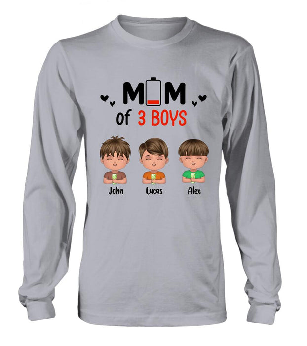 Personalized Mom Of Children T-Shirt/Long Sleeve/Sweatshirt/Hoodie - Up to 3 Children - Gift Idea For Mother's Day/Father's Day