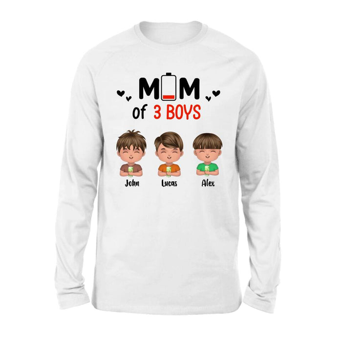 Personalized Mom Of Children T-Shirt/Long Sleeve/Sweatshirt/Hoodie - Up to 3 Children - Gift Idea For Mother's Day/Father's Day