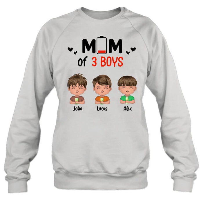 Personalized Mom Of Children T-Shirt/Long Sleeve/Sweatshirt/Hoodie - Up to 3 Children - Gift Idea For Mother's Day/Father's Day