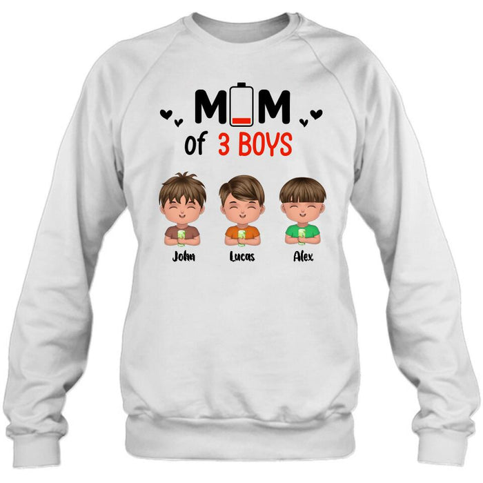 Personalized Mom Of Children T-Shirt/Long Sleeve/Sweatshirt/Hoodie - Up to 3 Children - Gift Idea For Mother's Day/Father's Day