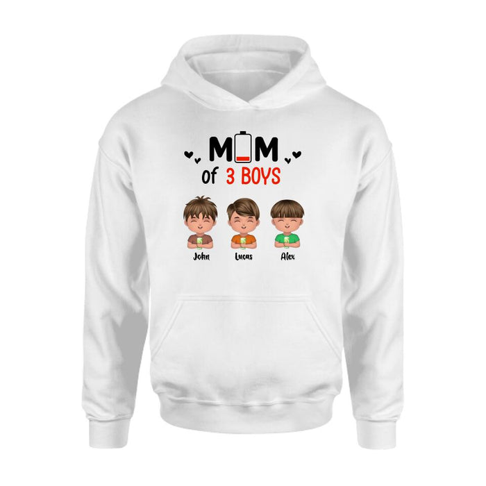 Personalized Mom Of Children T-Shirt/Long Sleeve/Sweatshirt/Hoodie - Up to 3 Children - Gift Idea For Mother's Day/Father's Day