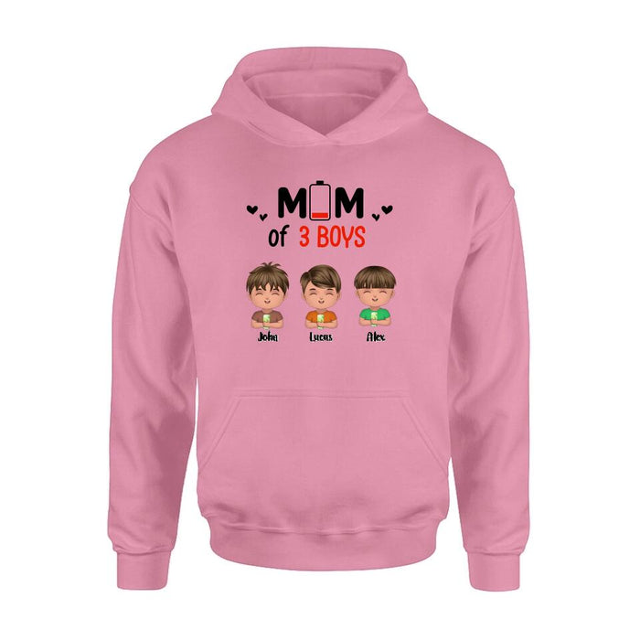 Personalized Mom Of Children T-Shirt/Long Sleeve/Sweatshirt/Hoodie - Up to 3 Children - Gift Idea For Mother's Day/Father's Day