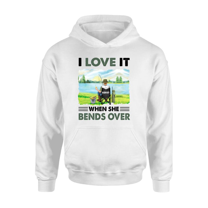 Personalized Fishing Shirt - Gift Idea For Couple/Fishing Lovers/Mother's Day/Father's Day - I Love It When She Bends Over