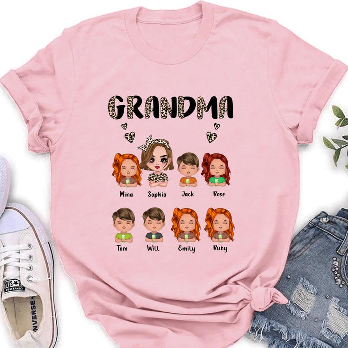 Personalized Grandma T-Shirt/Long Sleeve/Sweatshirt/Hoodie - Up to 7 Children - Mother's Day Gift Idea For Grandma/Mother