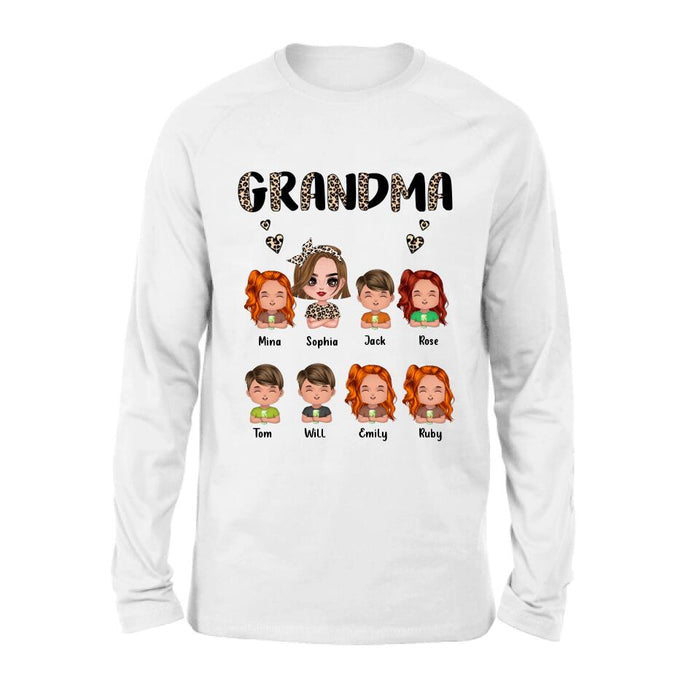 Personalized Grandma T-Shirt/Long Sleeve/Sweatshirt/Hoodie - Up to 7 Children - Mother's Day Gift Idea For Grandma/Mother