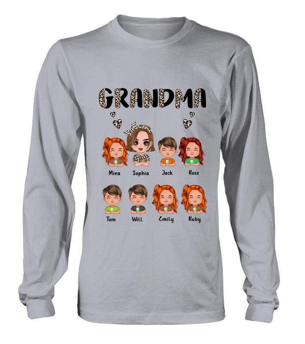 Personalized Grandma T-Shirt/Long Sleeve/Sweatshirt/Hoodie - Up to 7 Children - Mother's Day Gift Idea For Grandma/Mother