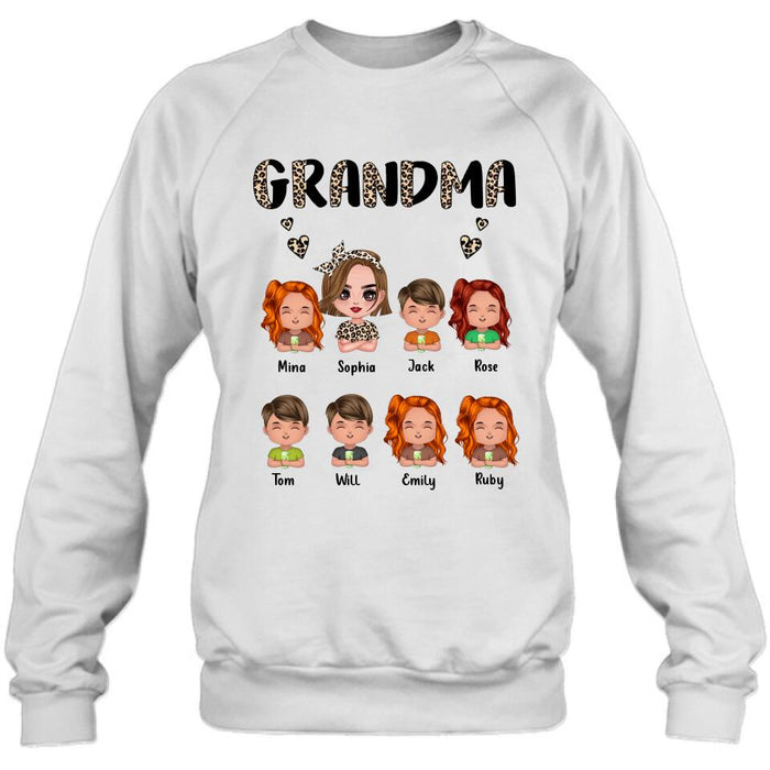 Personalized Grandma T-Shirt/Long Sleeve/Sweatshirt/Hoodie - Up to 7 Children - Mother's Day Gift Idea For Grandma/Mother