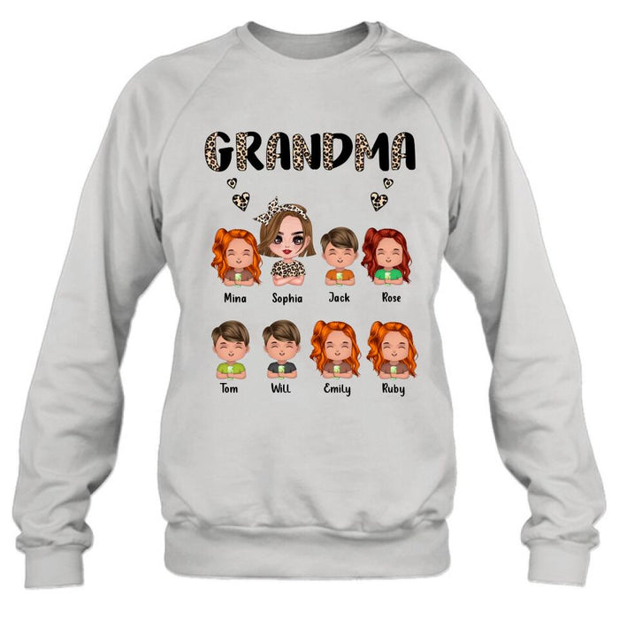 Personalized Grandma T-Shirt/Long Sleeve/Sweatshirt/Hoodie - Up to 7 Children - Mother's Day Gift Idea For Grandma/Mother
