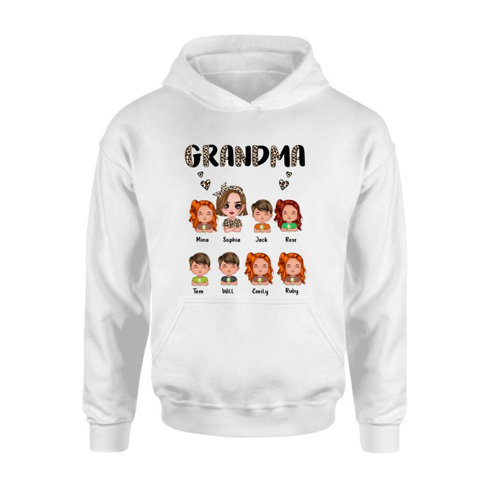 Personalized Grandma T-Shirt/Long Sleeve/Sweatshirt/Hoodie - Up to 7 Children - Mother's Day Gift Idea For Grandma/Mother