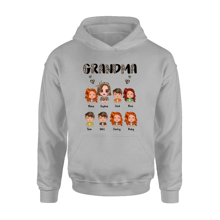 Personalized Grandma T-Shirt/Long Sleeve/Sweatshirt/Hoodie - Up to 7 Children - Mother's Day Gift Idea For Grandma/Mother
