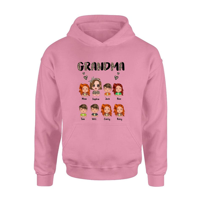 Personalized Grandma T-Shirt/Long Sleeve/Sweatshirt/Hoodie - Up to 7 Children - Mother's Day Gift Idea For Grandma/Mother