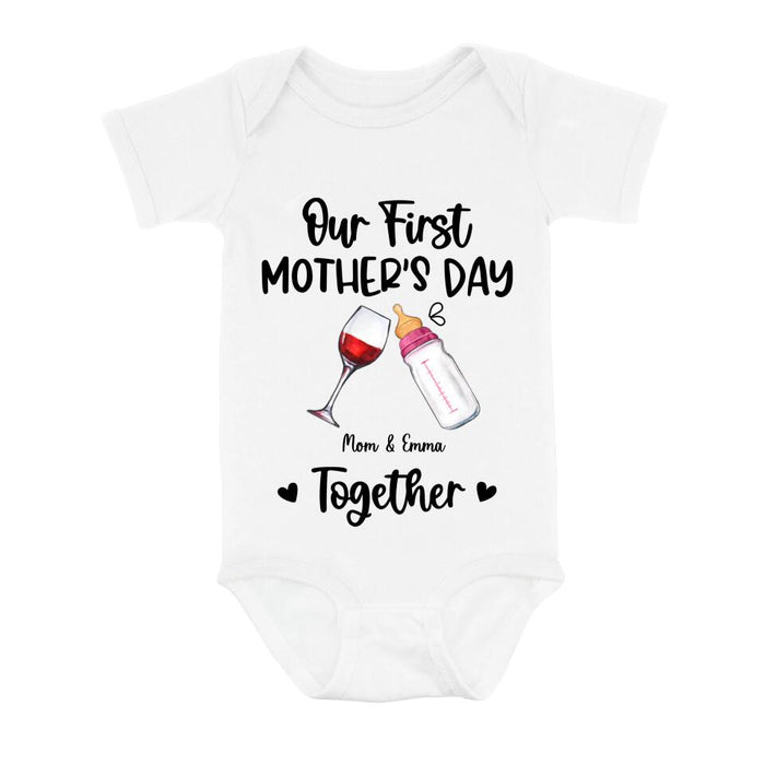 Personalized Baby Onesie/T-Shirt - Mother's Day Gift Idea For Baby/Mom - Our First Mother's Day Together