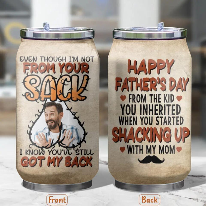 Custom Personalized Soda Can Tumbler - Upload Photo - Gift Idea For Step Father- Happy Father's Day