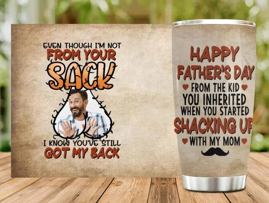 Custom Personalized Tumbler - Upload Photo - Gift Idea For Step Father - Happy Father's Day