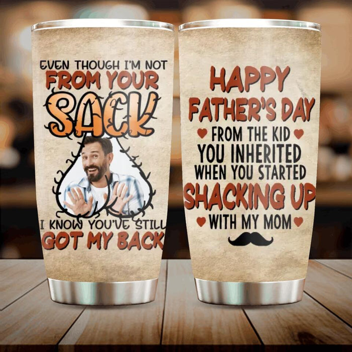 Custom Personalized Tumbler - Upload Photo - Gift Idea For Step Father - Happy Father's Day
