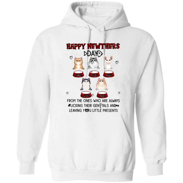 Custom Personalized Cats Unisex T-Shirt/ Long Sleeve/Pullover Hoodie/Sweatshirt - Upto 5 Cats - Best Gift Idea For Cat Lovers - Happy Mewthers Day