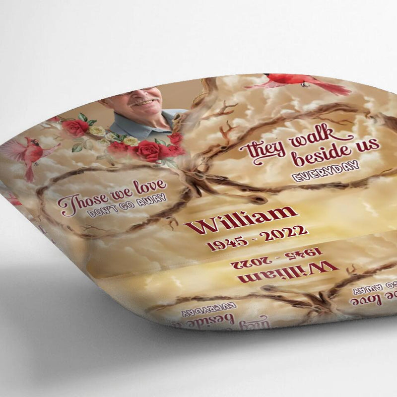 Personalized Memorial Photo Fleece Throw Blanket/Quilt/Pillow Cover - Memorial Gift For Mother's Day/Father's Day - Those We Love Don't Go Away They Walk Beside Us Everyday