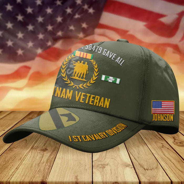 Custom Personalized Vietnam Veteran Cap - Birthday/Father's Day Gift For Veteran - All Gave Some 58479 Gave All