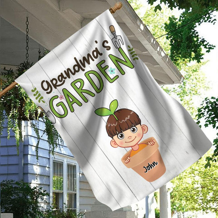 Custom Personalized Grandma's Garden Flag Sign - Gift Idea For Grandma/ Mother's Day Gift - Up to 10 Kids