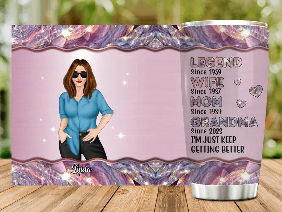Custom Personalized Grandma Tumbler - Mother's Day Gift Idea - Just Keep Getting Better
