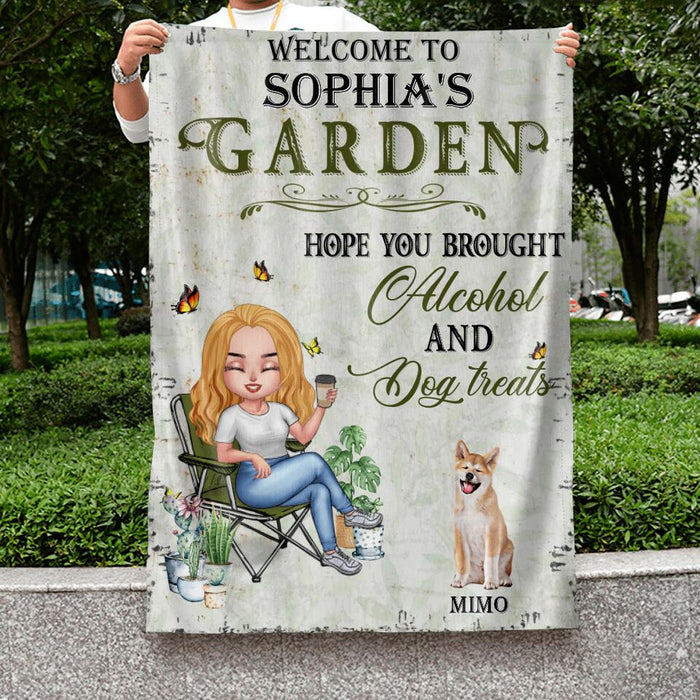 Custom Personalized Pet Mom Flag - Upto 5 Pets - Mother's Day Gift Idea For Dog/Cat Lover - Hope You Brought Alcohol And Dog Treats