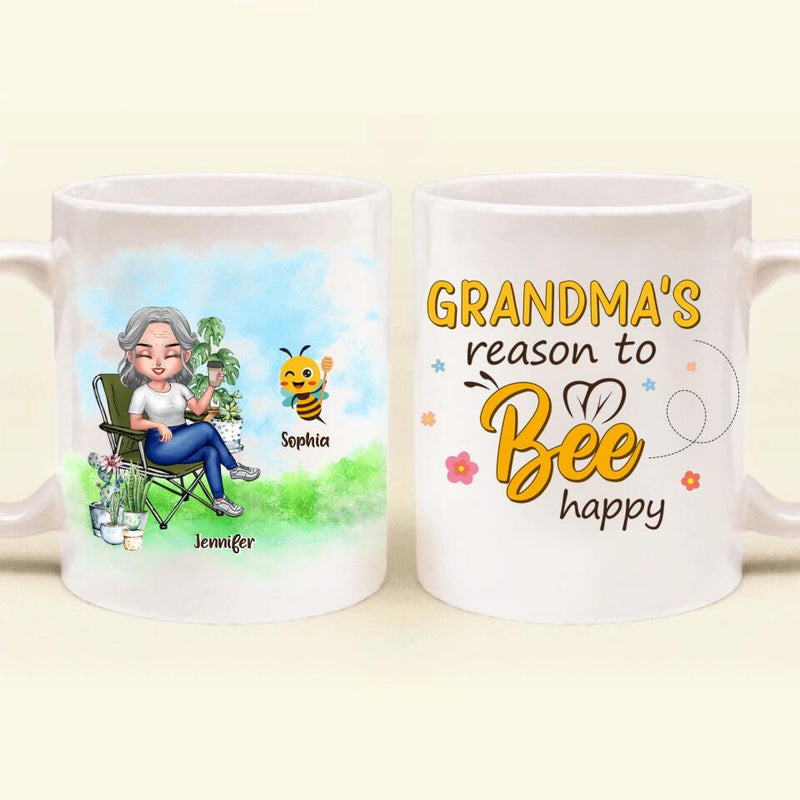 Personalized Grandma Coffee Mug - Gift Idea For Grandma/Mother's Day Gift Idea - Grandma's Reasons To Bee Happy