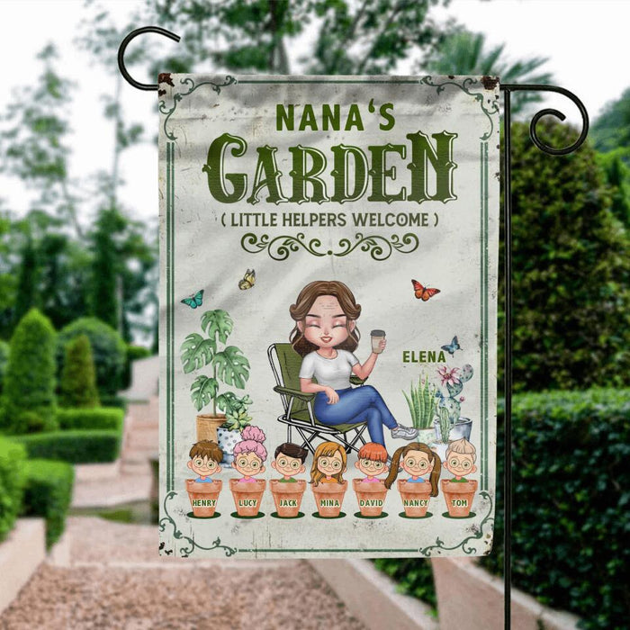 Custom Personalized Grandma's Garden Flag - Gift Idea For Grandma/ Mother's Day Gift - Up to 7 Kids - Life Is Better With My Kids In The Garden