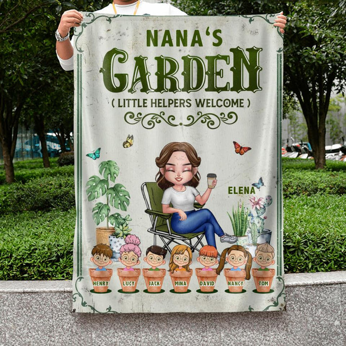 Custom Personalized Grandma's Garden Flag - Gift Idea For Grandma/ Mother's Day Gift - Up to 7 Kids - Life Is Better With My Kids In The Garden