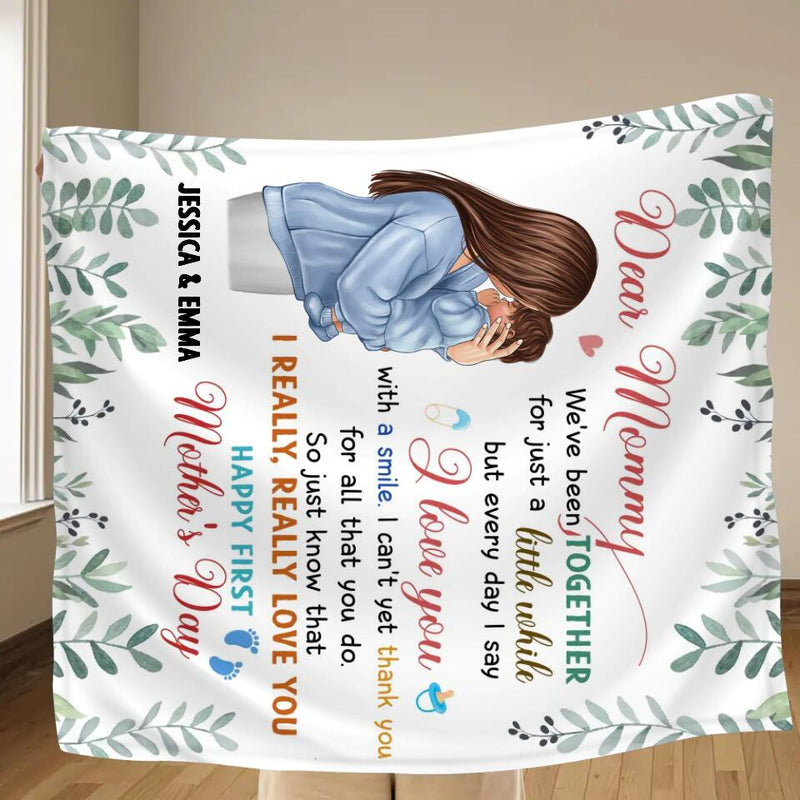 Personalized Mom & Baby Quilt/Fleece Throw Blanket - Gift Idea For First Mother's Day - I Really Really Love You