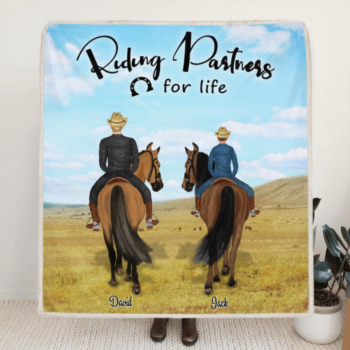 Custom Personalized Riding Horse Blanket - Best Gift For Father's Day - Father Upto 2 Kids - Riding Partners For Life