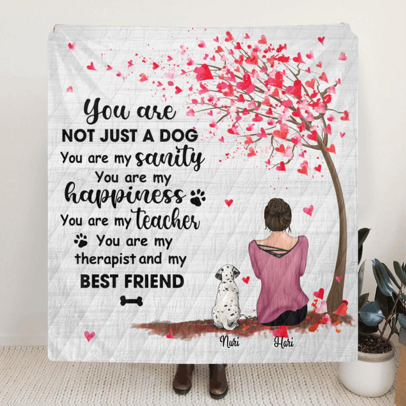 Personalized Mother's Day/Father's Day Gift For Dog Mom/Dad- Mom/Dad With Up to 3 Pets Quilt Blanket - You are my therapist and my best friend