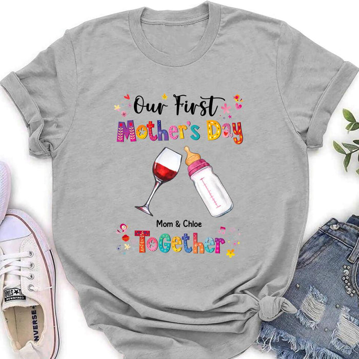 Custom Personalized Onesie/ T-shirt - Gift Idea For Mother's Day - Our First Mother's Day Together