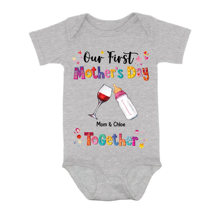 Custom Personalized Onesie/ T-shirt - Gift Idea For Mother's Day - Our First Mother's Day Together