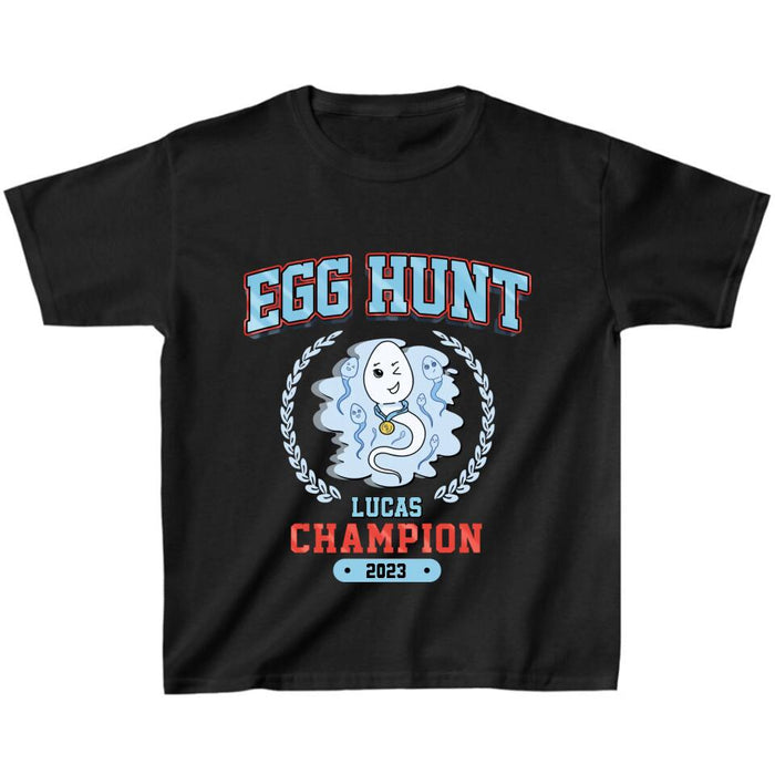 Custom Personalized Kid T-shirt/ Baby Onesie - Egg Hunt Champion 2023 - Gift Idea From Mother/ Father to Kid