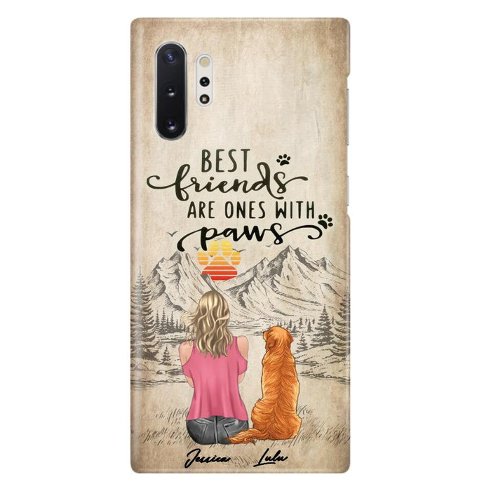 Custom Personalized Dog Mom Phone Case - Upto 5 Dogs - Gift Idea For Mother's Day/Dog Lovers - Best Friends Are Ones With Paws - Case For iPhone And Samsung